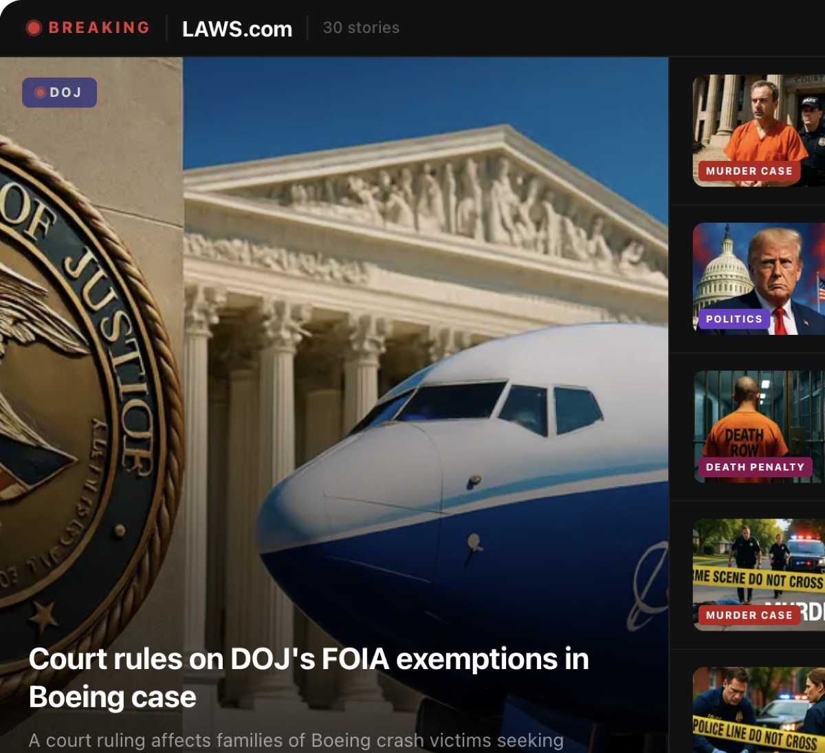 Laws.com homepage news